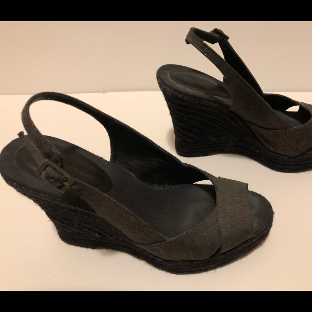Banana Republic black wedge sandals. Hardly worn
